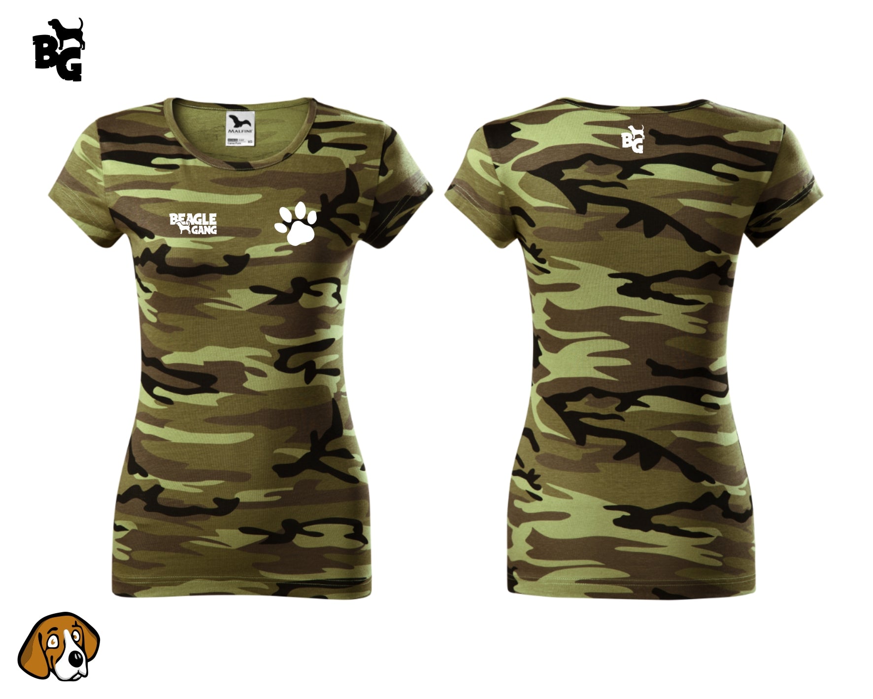 Dámské Tričko Camouflage BG Tlapka Small